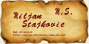 Miljan Stajković vizit kartica